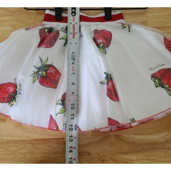 Monnalisa Kids Strawberry Print Full Circle Skirt Made in Italy Size 3 NWT - Picture 9 of 9